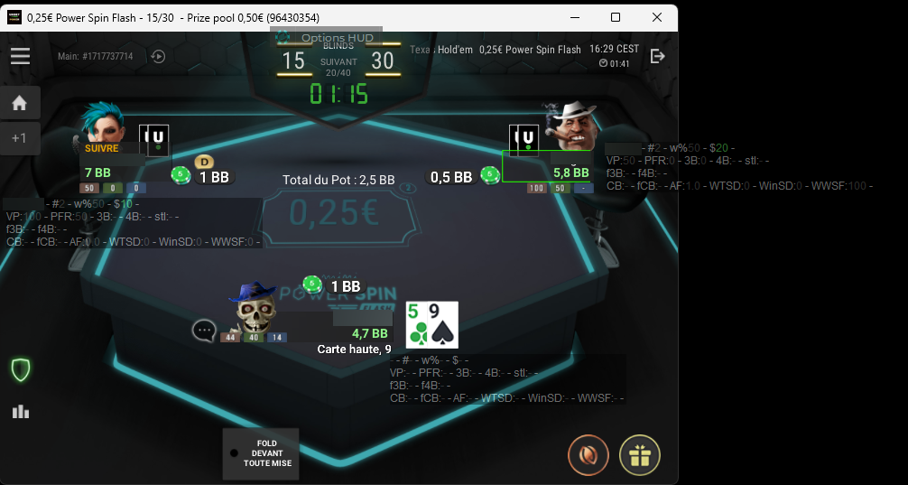 Compatível com torneios Spin